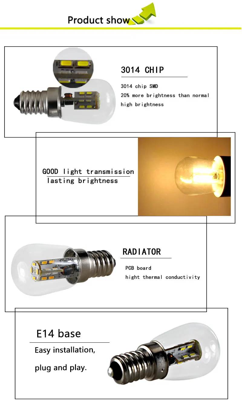 1x ампулы led e14, в возрасте от 12 до 24 вольт 2 Вт T26 кукурузная лампа светильник тонкой пластиой, 12v 24 v 220v E 14 Плита капюшон холодильник микроволновая печь лампа