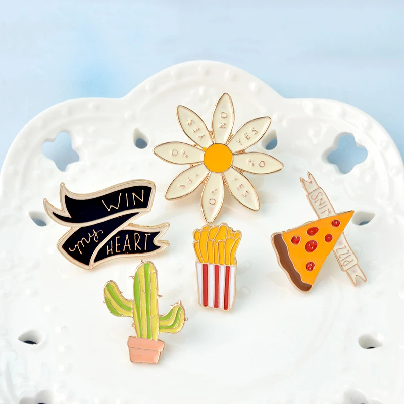 5-pcs-set-Flower-Cactus-PIZZA-French-Fries-Ribbon-Win-My-Heart-Metal-Brooch-Pin-Denim(4)