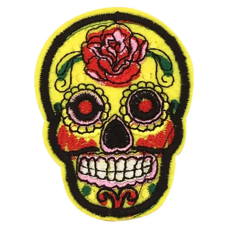 

8 Pcs Sugar Skull Iron On/Sew Cloth Patch Badge Mexico Day of the Dead Appliques