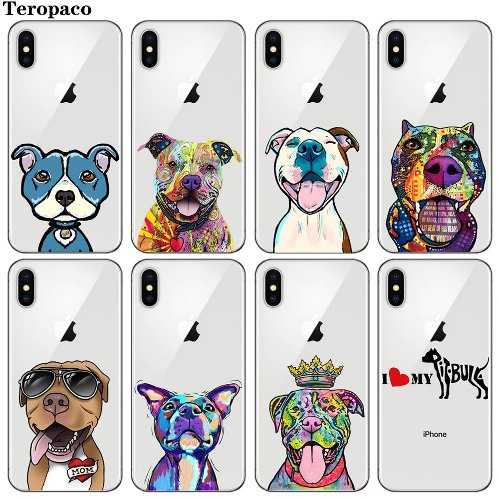 

Pitbull Cute Dog Soft TPU Silicon Phone Cover Case For iphone X XS Max XR 7 7Plus 8 8Plus 6 6S 6Plus 5 5S SE