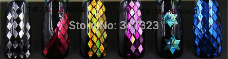 Очень Популярные голографические цветные блестки пайетки в форме бриллианта для дизайна ногтей