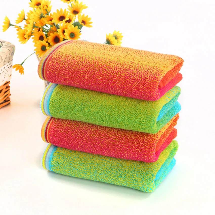 

Rainbow Solid Color Soft Face Towel Cotton For Adults Kids Sports Yoge Hand Bath Beach Home Swimming Hotel Spa Serviette Toalha