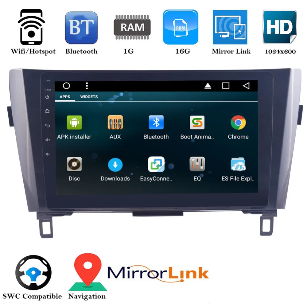 EinCar Android 7 1 автомобильный стерео Подходит для nissan X trail/Qashqai (2014 2016) gps кронштейн