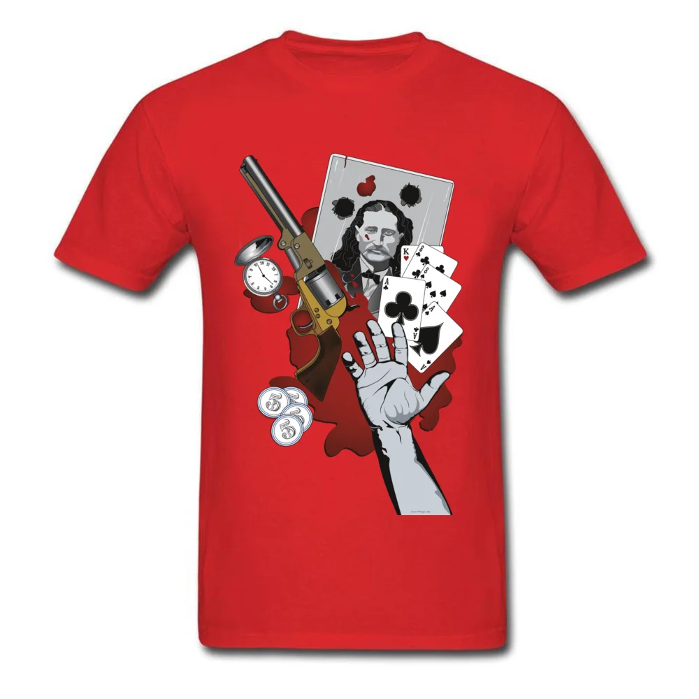 cosie Dead Mans Hand Men T-Shirt Funky Summer Short Sleeve Round Neck 100% Cotton Tops & Tees comfortable Tee Shirts Dead Mans Hand red