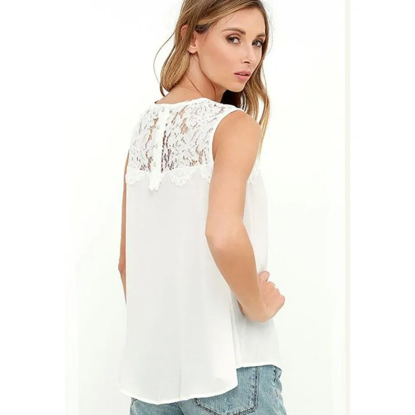 Sweet Women Chiffon Blouse Lace Summer Shirts Tunic Women Tops Casual Loose Blusas Femininas Camisas Mujer Wholesale noAR3 (6)