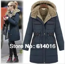 New Europe Women ‘s Cotton Coats Winter Warm Thick Long Coat Jackets Fashion vintage plus Size Clothing S-XXXL Free Shipping