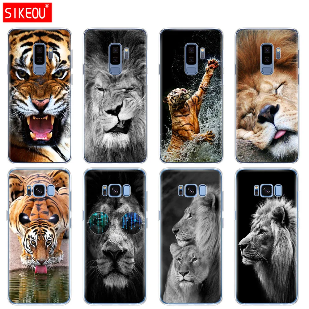 

Silicon case for Samsung Galaxy S9 S8 S7 S6 edge S5 S4 S3 PLUS phone cover Lion tiger Fashion Lovely Animal