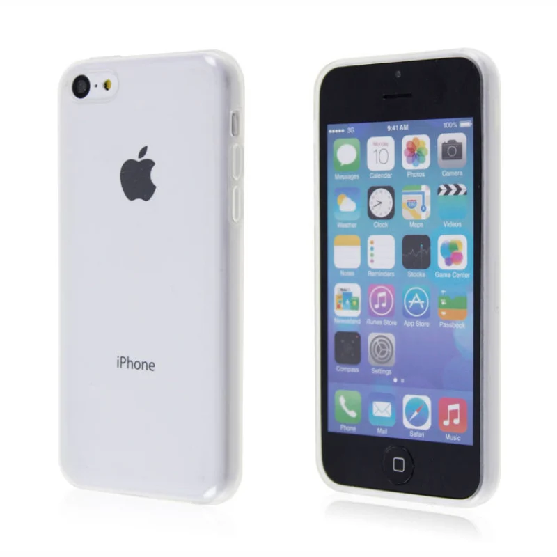 Тонкий мягкий чехол из ТПУ для Apple iPhone 5C модный прозрачный силикона и резины 10 шт. |