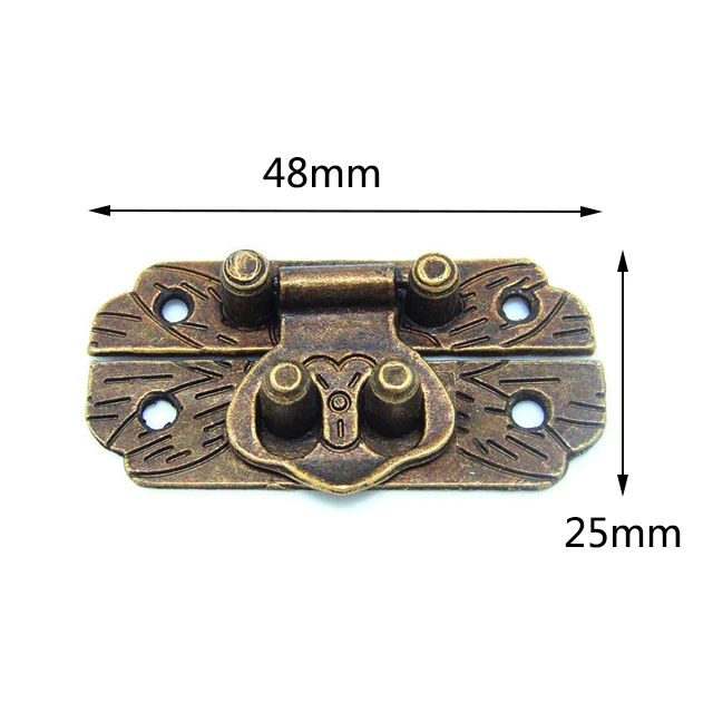 20 шт 25*48 мм китайские задвижки багажника старинный деревянный ящик Подарочная застежка замок из сплава цинка для корпуса декоративные аксессуары