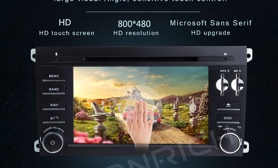 Perfect 2 Din Car DVD Multimedia Player For Porsche Cayenne 2003 2004 2005 2006 2007 2008 2009 2010 GPS Navigation Radio Head Unit 125mm 3