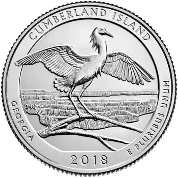 

US America 2018 Quarter 25 cent Coin National Parks Cumberland Island original coins
