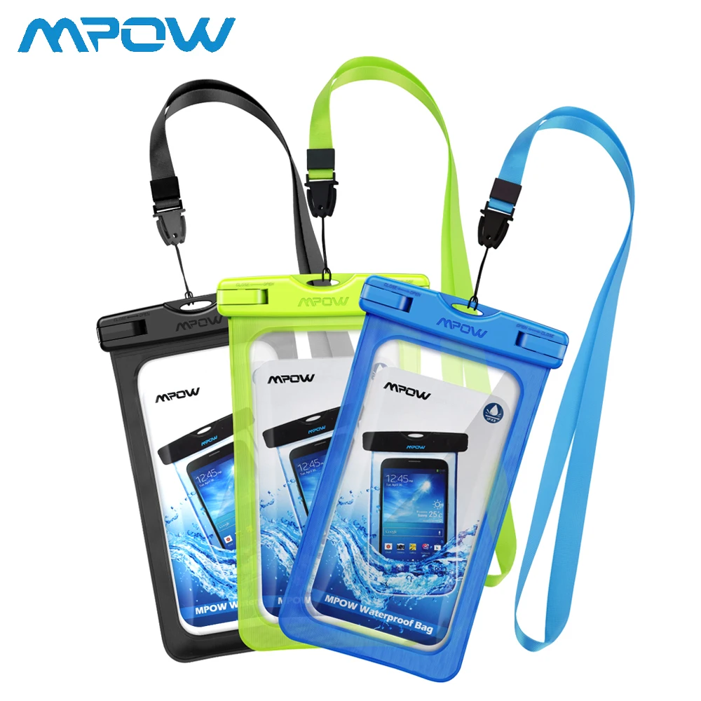 

3pcs Mpow IPX8 Waterproof Bags Swimming Case Universal Smartphone Pouch Underwater Take Photo for iPhone 8/7/7Plus/6 Xiaomi 8