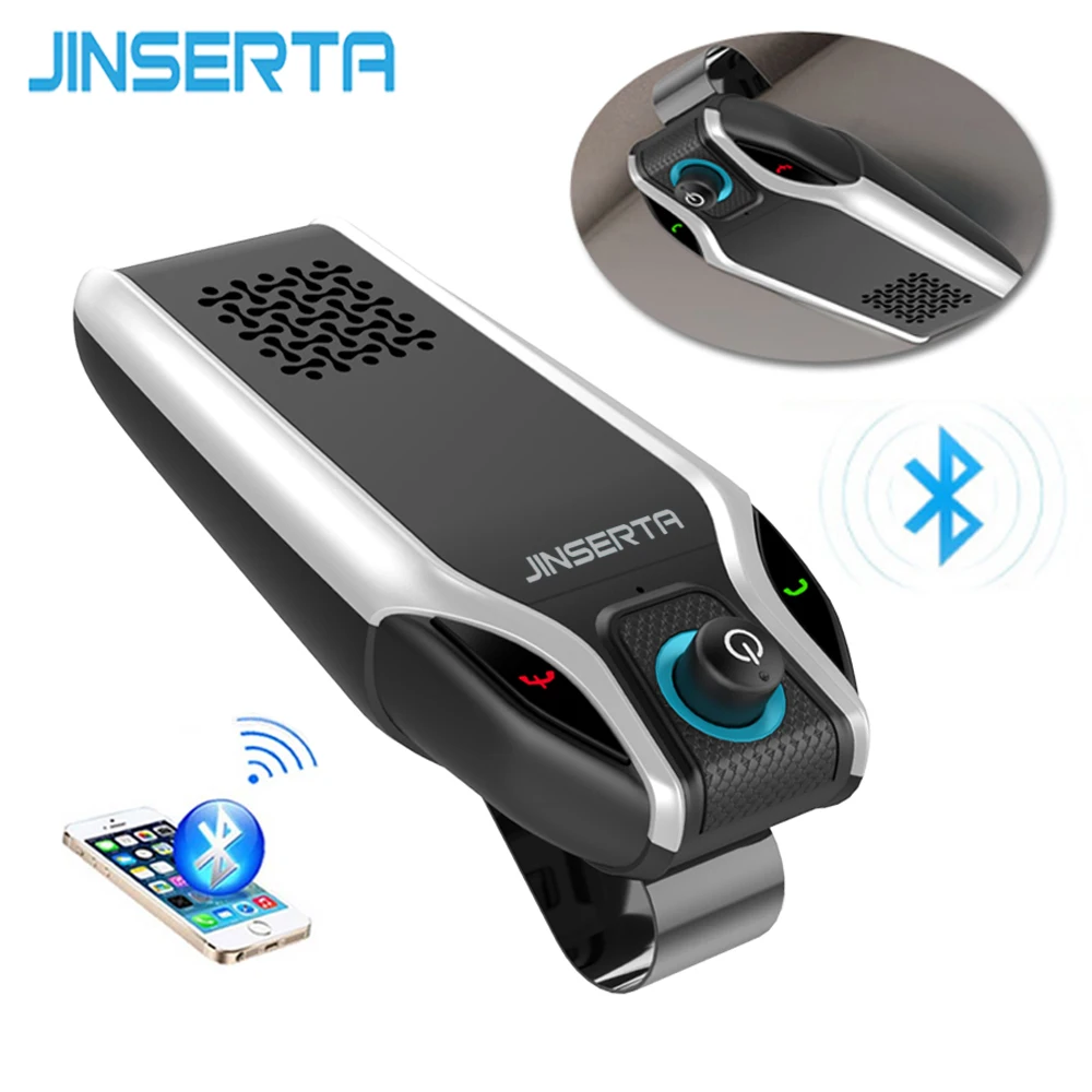 JINSERTA Bluetooth автомобильный комплект громкой связи беспроводной динамик телефон MP3