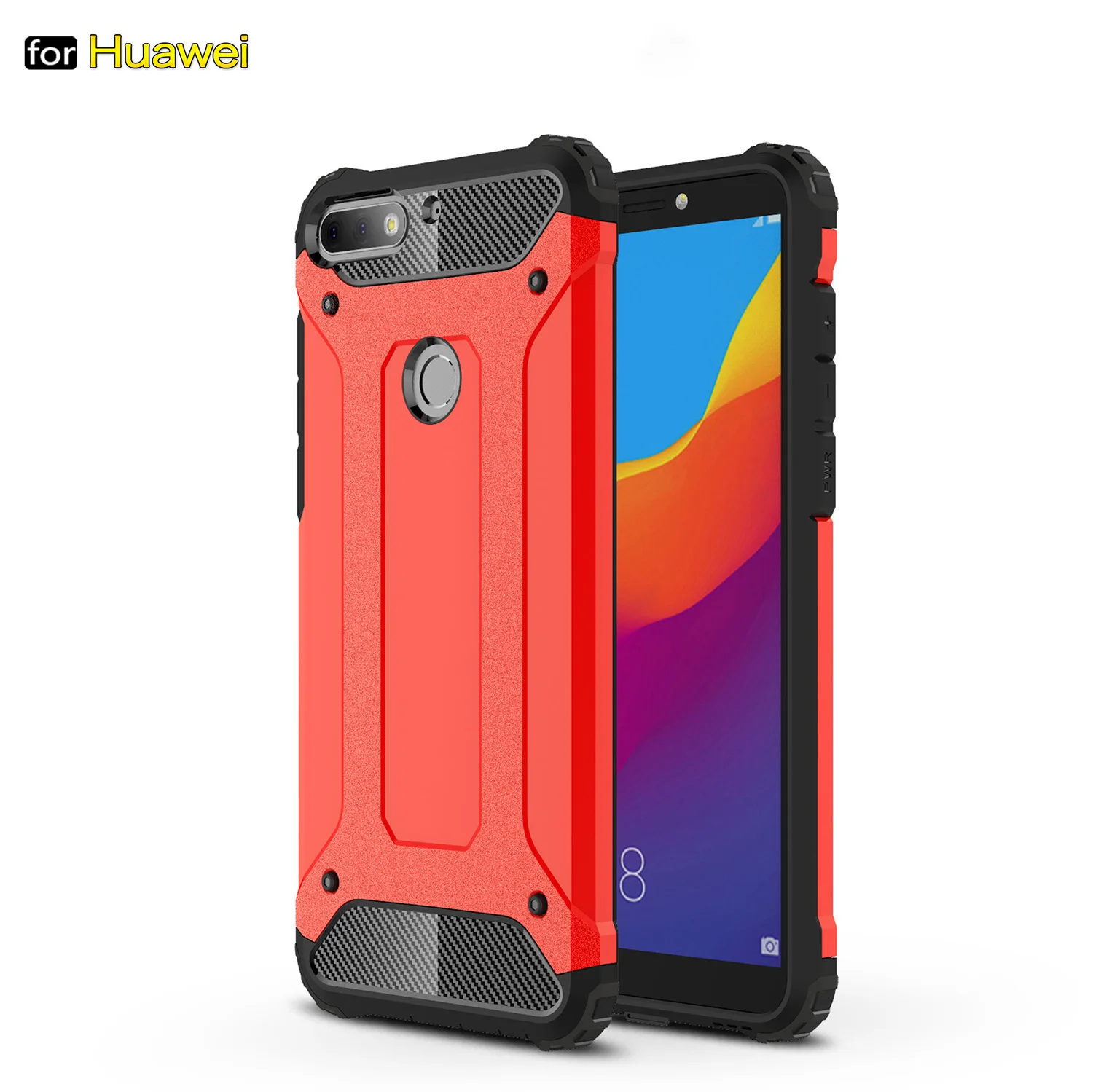Противоударный Бампер Защитный чехол для huawei Y9 honor 8C 7C Y7 7A Y6 Y5 роскошный мягкий силиконовый ПК Жесткий Чехол