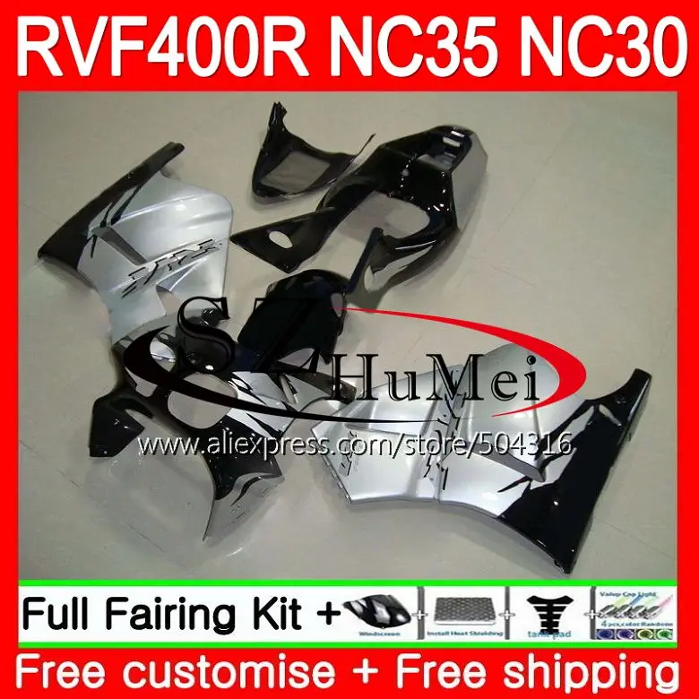 RVF400R для HONDA VFR400 R RR NC30 VFR400R 89 90 91 92 93 123SH16 NC35 VFR 400R Blk серебристый 1989 1990 1991 1992 1993