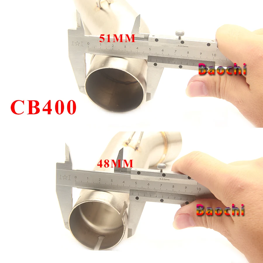 Refit выхлопная труба для мотоцикла, соединение, средняя труба, глушитель для Honda Cbr500 Cbr300 Cb400 CBR 500 R CBR 300 2012-2013