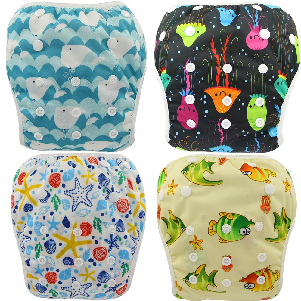 

Ohbabyka Unisex Waterproof Diapers Adjustable Swim Diaper Pool Pant 10-40 Lbs Swim Diaper Baby Reusable Washable Pool Cover