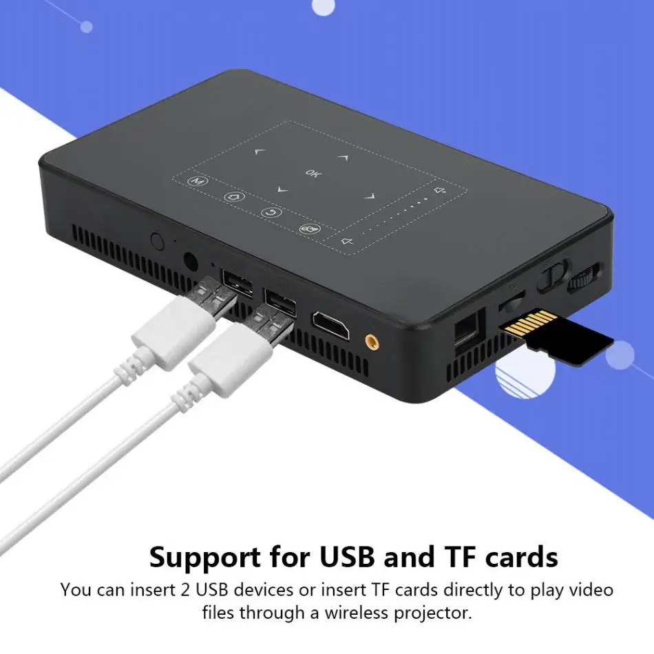 Мини Портативный 4 К DLP проектор карманный светодиодный мобильный HDMI/USB/SD Интерфейс домашних развлечений устройство мультимедийный плеер США ЕС Plug