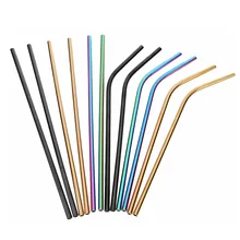 Соломинка для питья из нержавеющей стали металлические соломинки многократного использования соломинки для дома вечерние аксессуары для бара с 3 чистящими щетками