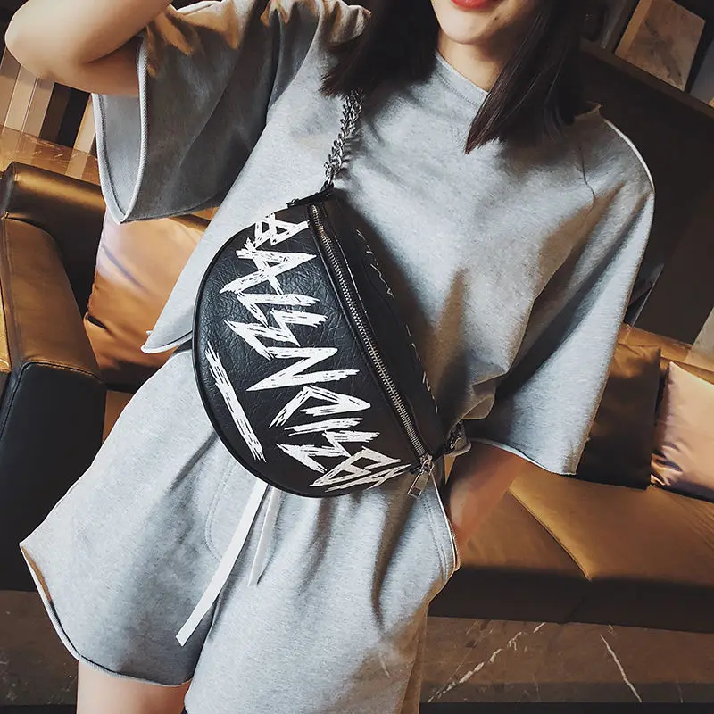  MENGXILU Fashion Female Waist Bag Ladies Women's Waist Bag 2018 Chains Belt Messenger Bags Handbags - 32905552718