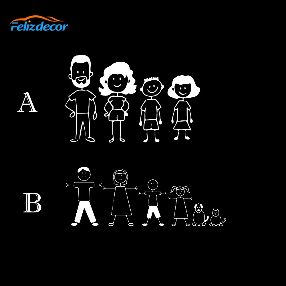 Download 15cm Wide White Stick Family Clipart Decals Stick Figure Family Car Window Bumper Stick People Svg Art Car Decal Sticker L1038 Car Stickers Aliexpress