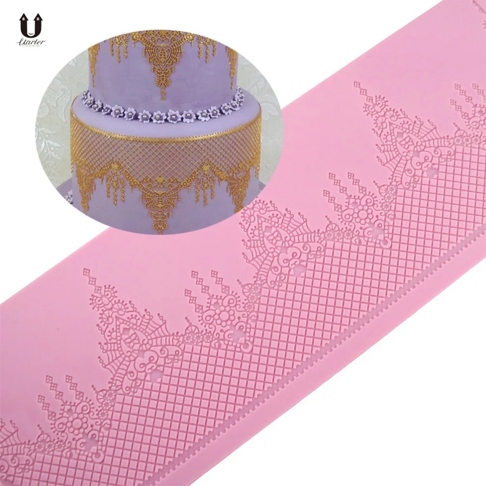 

Uarter Non-toxic Silicone Practical Cake Decorating Tools with Lace Pattern Fondant Mold Harmless Silicone Dessert Mold