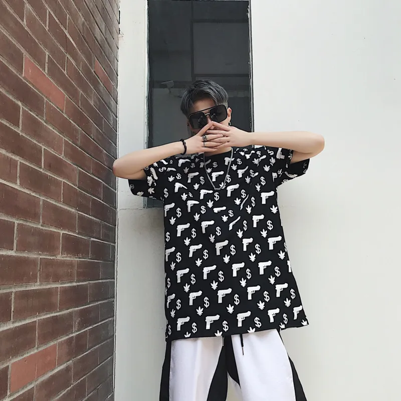 

Men's T-shirt 2019 Summer New Round Neck Half Sleeve Loose Printed Pullover Youth Fashion Casual Personality Men's Clothing