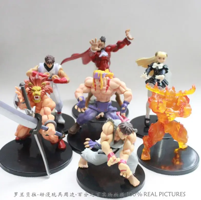 Free Shipping Retail 1set Game Toys Capcom Street Fighter PVC Action Figure Ryu Alex M. Bison Figure Toys Dolls set of 7 MVFG008