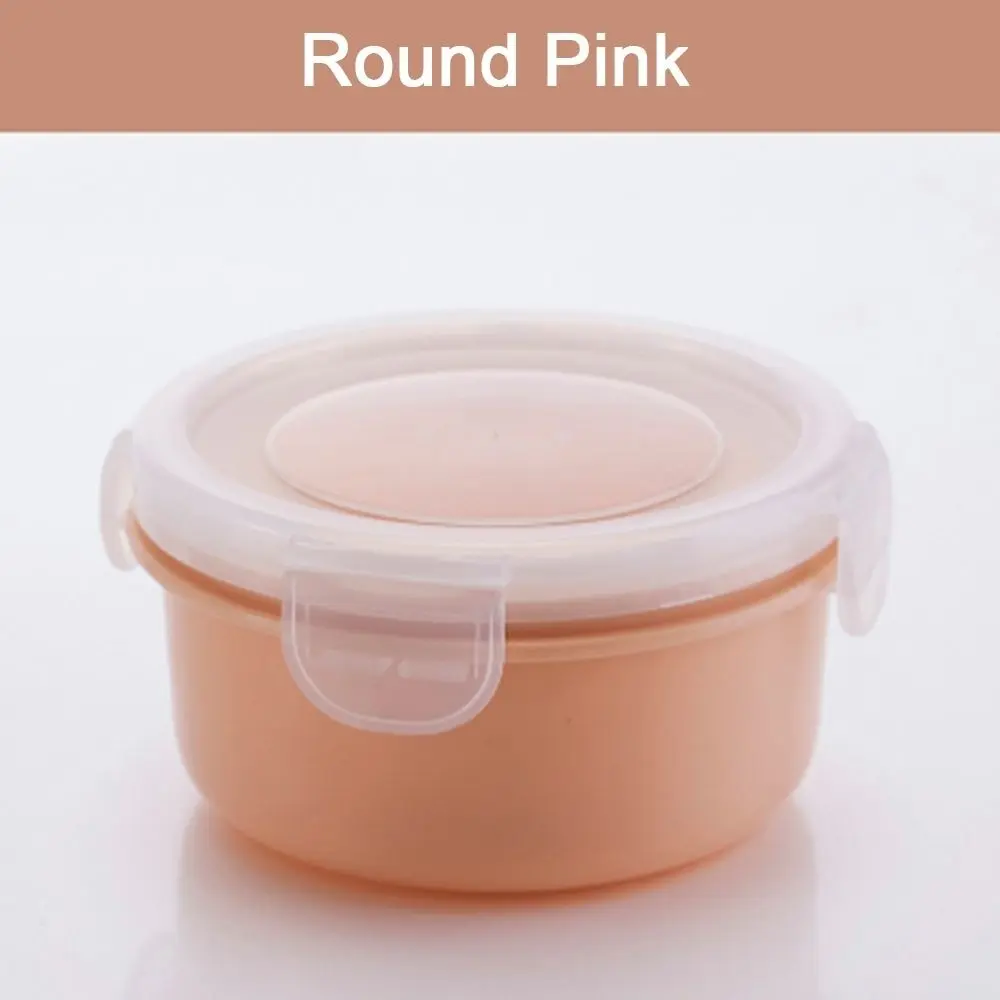 LASPERAL 1 шт., кухонный прозрачный герметичный холодильник для еды, контейнер для хранения свежих специй, Ланч-бокс - Цвет: round pink