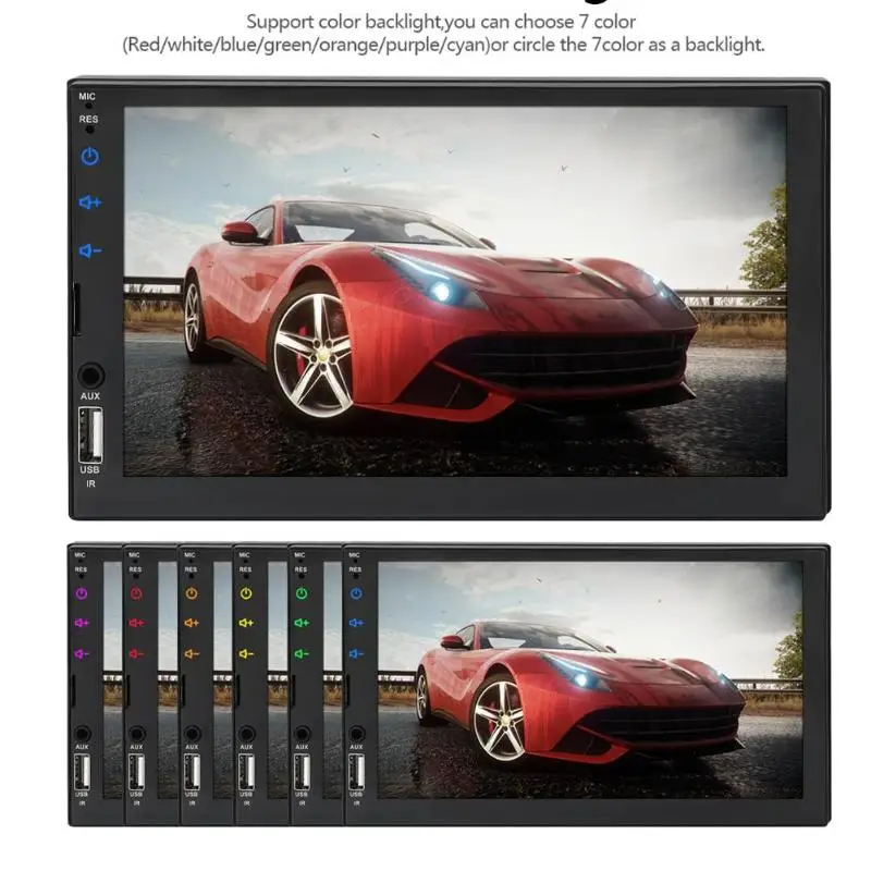 7 дюймов HD ЖК-дисплей Сенсорный экран 2Din Bluetooth стерео MP5 FM радио USB TF AUX