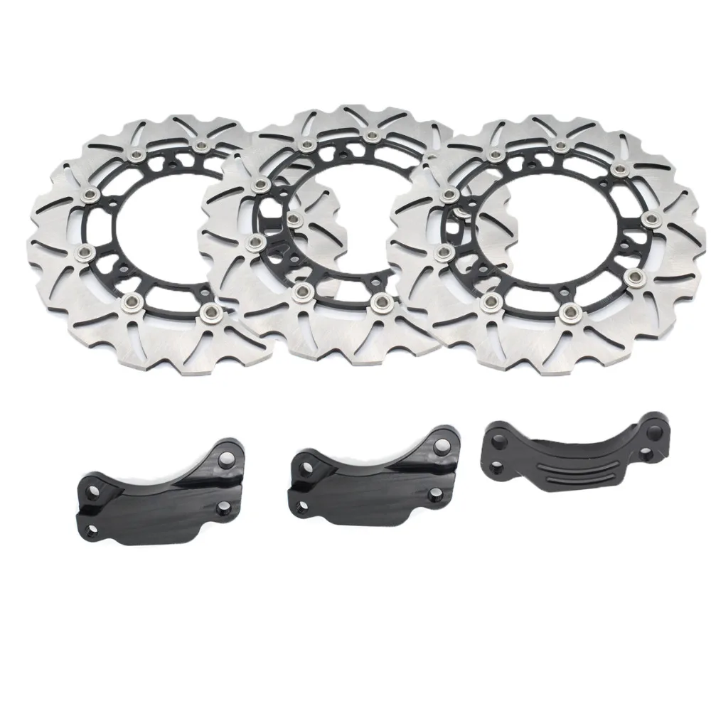 1 Set Motorcycle Front & Rear Brake Disc Rotor Black For Y A M A H A TMAX500 TMAX 500 2008-2013 09 10 11 12 1 pcs motorcycle rear brake disc rotor for tmax500 tmax 500 2008 2009 2010 2011 2012 2013 red free shipping