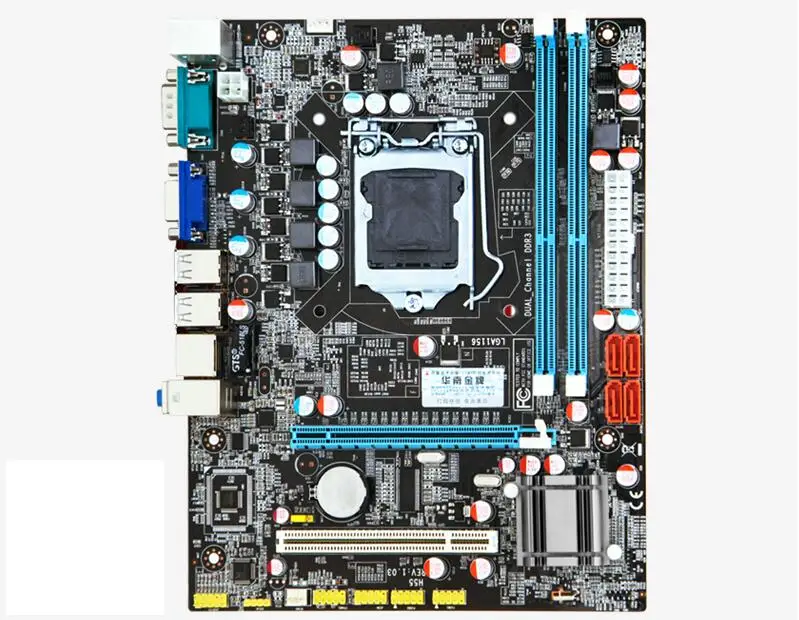 هوانان تشى H55 M-ATX اللوحة ل إنتل LGA 1156 i3 i5 i7 DDR3 16 GB SATA2.0 PCI-E VGA 9 دبوس كوم ميناء