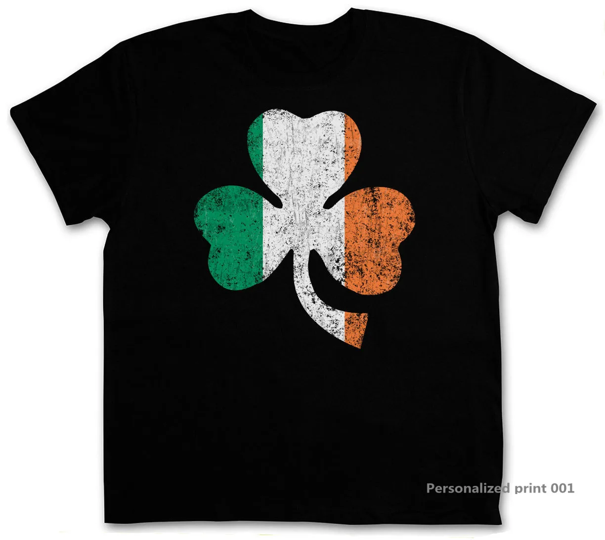 SHAMROCK IRISH FLAG T SHIRT Cloverleaf Ireland Dublin