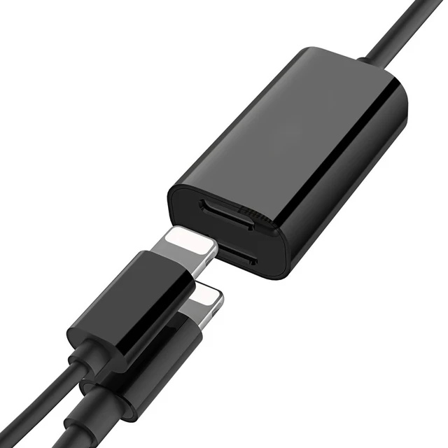 2 in 1 for iPhone Extension Cable for iPhone 7 Charging Adapter for