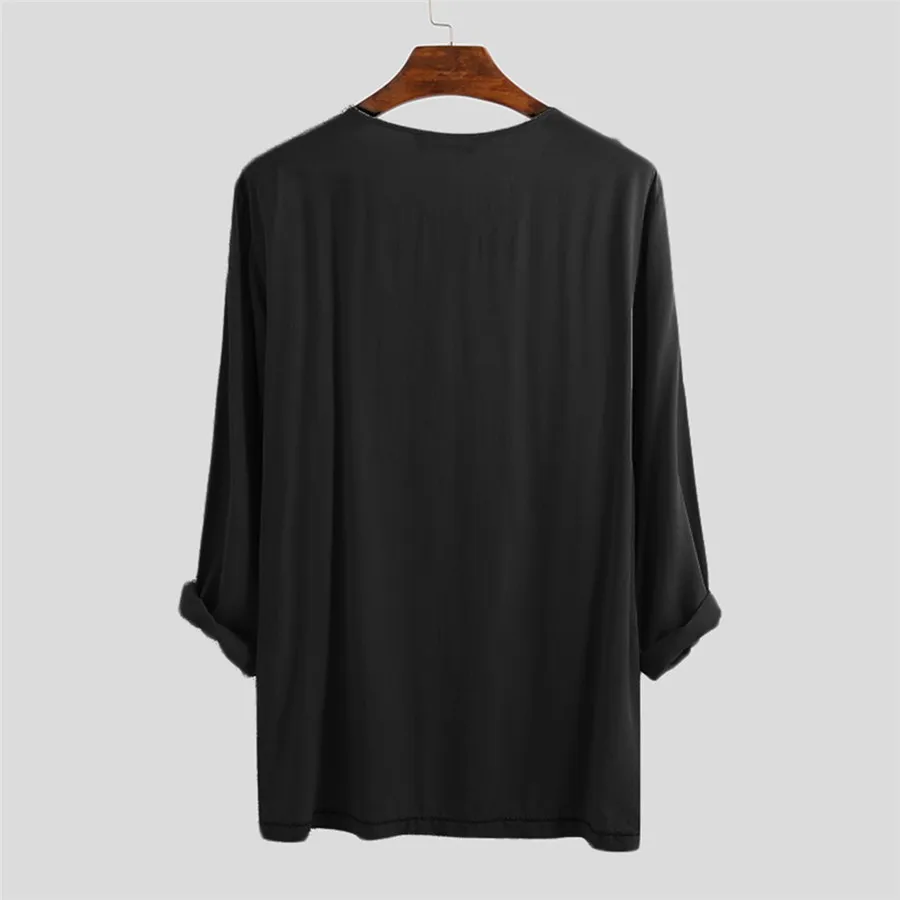 2019 men's new surf shirt retro cotton long-sleeved surfing shirt fashion swimming suit for men long camiseta surf 30J22 (4)
