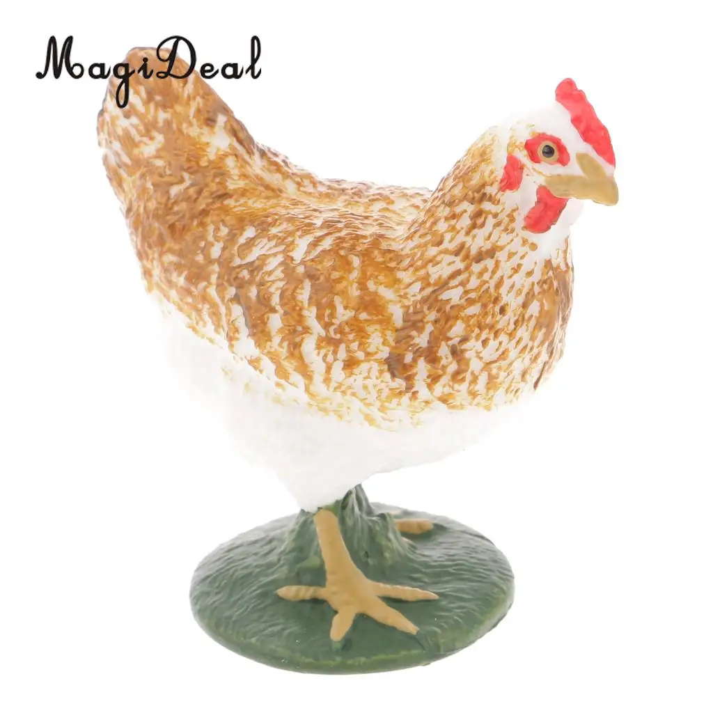 MagiDeal 1Pc Realistic Hen Chicken Farm Yard Animal Figurine Model Action Figure Kids Children Toy