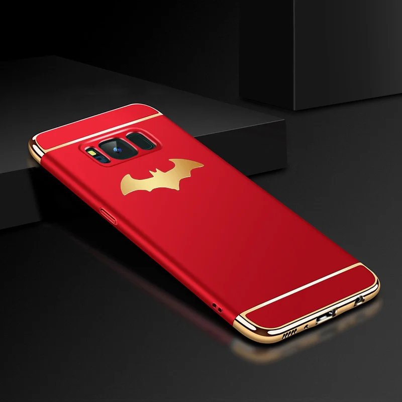Роскошный чехол 3 в 1 покрытие Бэтмен телефон чехол s для samsung Galaxy S8 S9 S10 Plus Note 9 Mate 8 крышка A3 A5 A7 A6 A8 A9 Coque - Цвет: Red With Batman