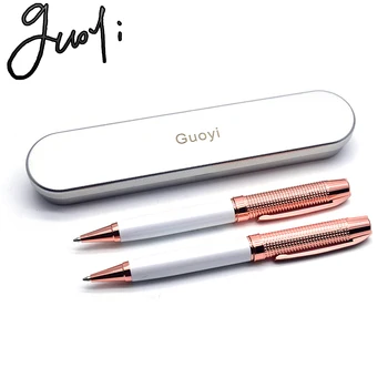 

Guoyi Q28 G2 424 Steel shell Ballpoint pen copper high-end business office gifts and corporate logo customization signature pen