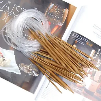 

18 Pairs 32'' (80cm) Circular Carbonized Bamboo Knitting Kits Needles Set (2.0mm - 10.0mm)
