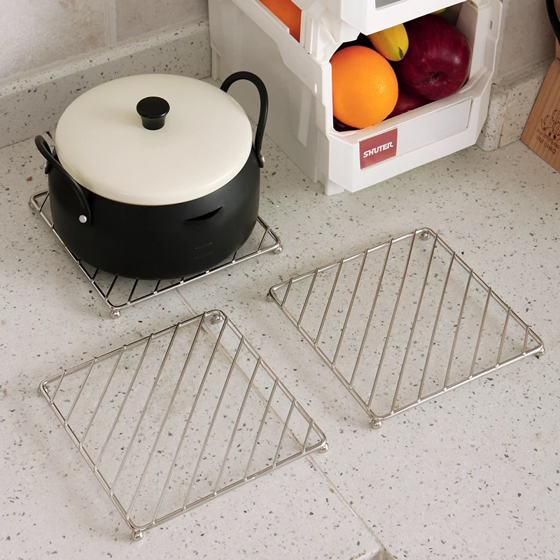 ORZ 3 шт. Сковорода Из Нержавеющей Стали подставка держатель квадратный обеденный стол коврик теплоизоляция домашний декор для кухни аксессуары для приготовления пищи