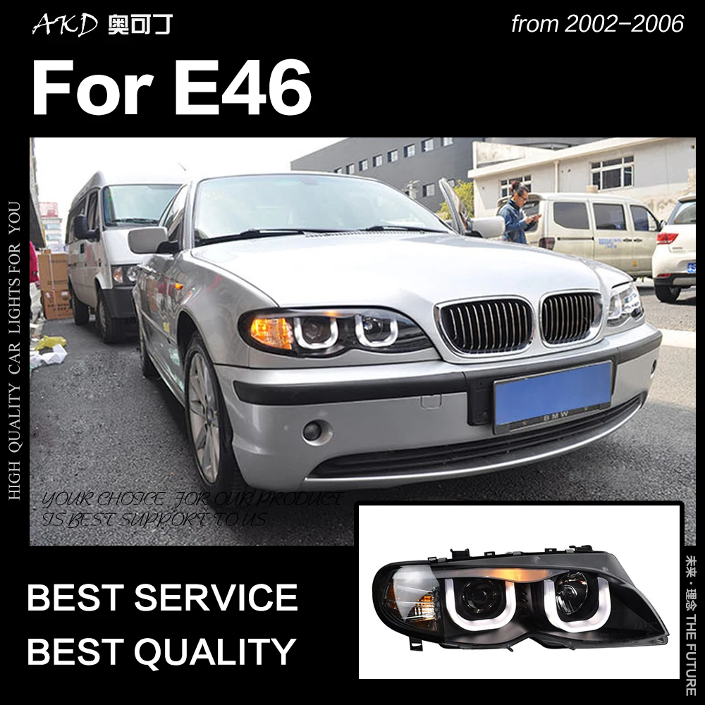 AKD автомобильный Стайлинг для E46 фары 2002-2006 320i 318i 323i 325i фары DRL Hid головной фонарь Ангел глаз биксеноновый луч аксессуары