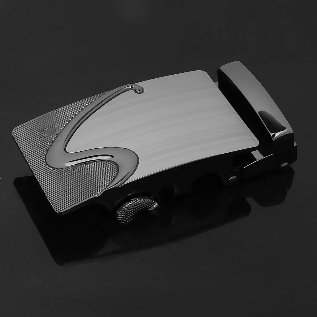 Business Men Fashion Automatic Ratchet Belt Buckle High Quality  Alloy Black For 1.38-1.54 Inch Width Belt Leather Belt 