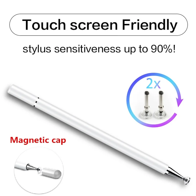 

CJY Metal Fine Point Disc tip capacitive stylus Magnet hidden disc tip Pen For iPhone iPad stylus For Samsung Tablet touch stylu