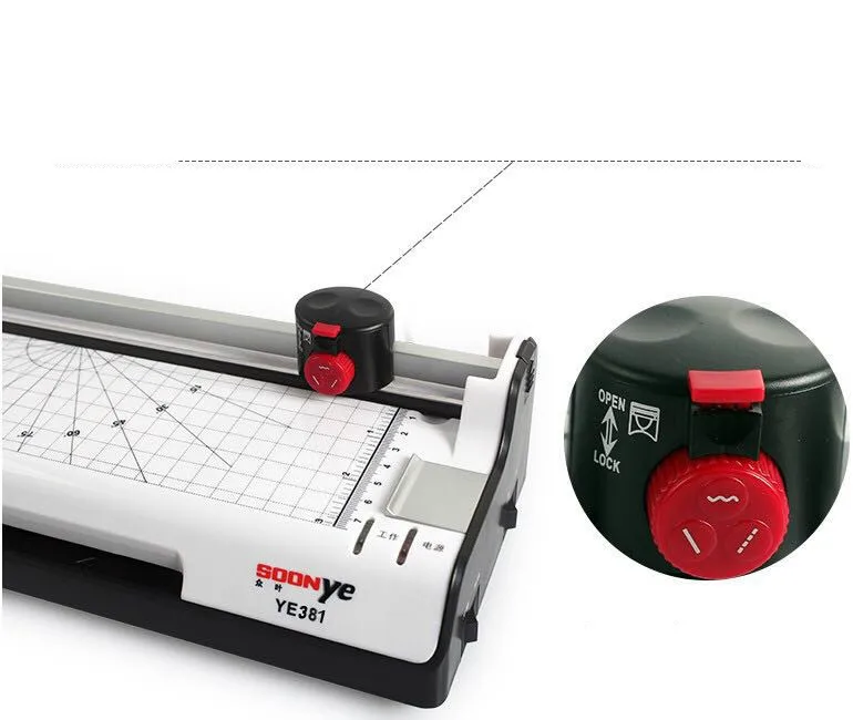 A3 A4 Многофункциональный 6 в 1 фото тепловой и холодный мешок ламинатор+ Бумага Триммер резак для бумаги угловой круглый