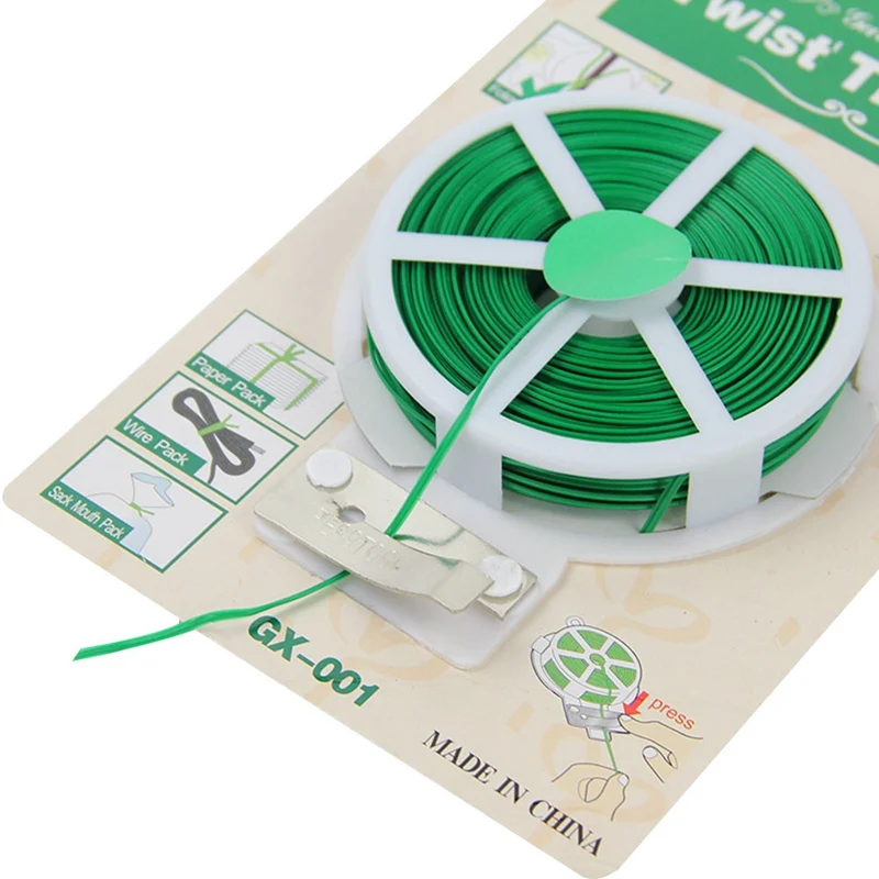 

30m/50m Plastic Coated Iron Wire Twist Ties Garderning Wrap Cable Ties