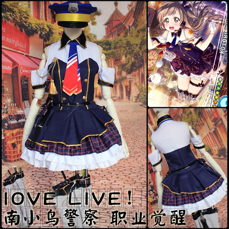 Аниме Love Live! Школьный идол проект минами Котори Косплей Костюм синее платье