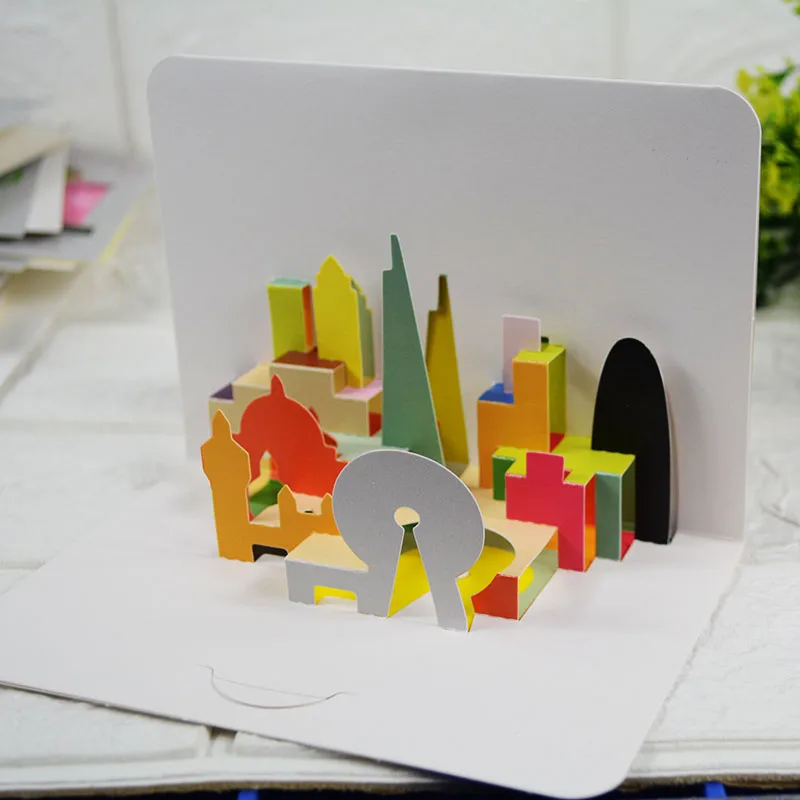  3D Folding type invitation card Greeting Card Love Romantic Birthday Wedding Aniversary - 32985250341