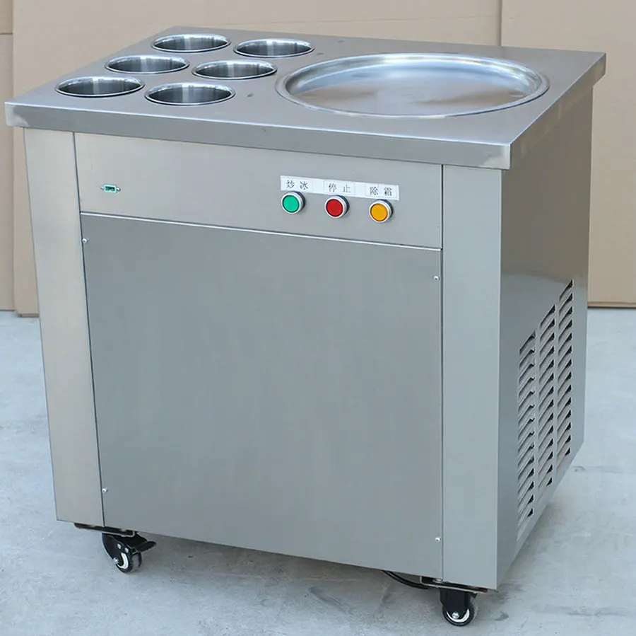 CE approved 110V 220V flat pan freezing ice cream machine frying ice