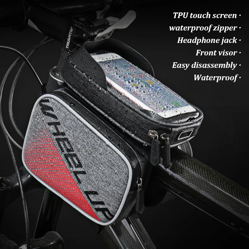 WHEEL-UP-6-0-Inch-Waterproof-Touch-Screen-Bike-Bag-Top-Tube-MTB-Cycling-Riding-Frame