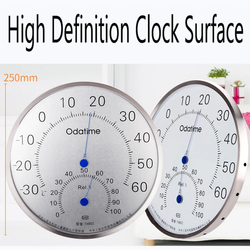 

Odatime Stainless Steel Thermometer/Hygrometer Household Temperature Humidity Instrument Home decor For Bedroom Study Room